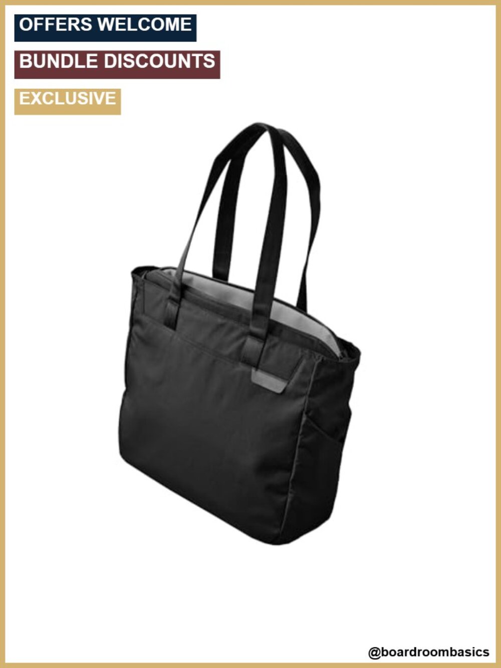 Waterproof Recycled Polyester Laptop Tote Bag 14L with Padded Sleeves
